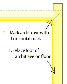 Marking the side architrave