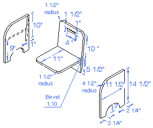 Measured Exploded Drawing of Child's Chair