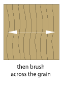 brushing across grain