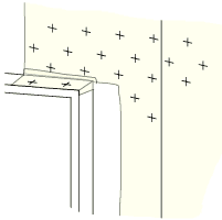 Putting in the corner infill wallpaper