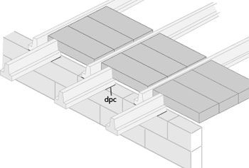 Beam supported on internal wall