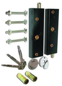 Locking garage door bolts