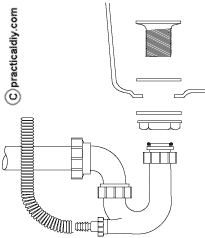 Sink waste with overflow into trap